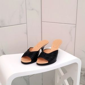 Chanel Leather Slides, Black size 8 NWOT